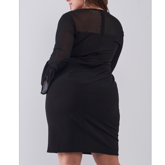 HAUTE CURVE Sophisticated Black Fitted Dress - Picture 4 of 7
